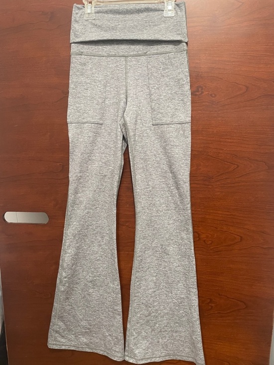 aerie Pants - aerie Gray Fold-Over Waist Flare Leggings